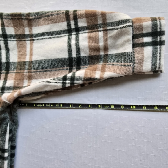 Plaid Button-Up Artist Shirt Jacket by Spoon Jeans Front Pockets 3x - Picture 10 of 10